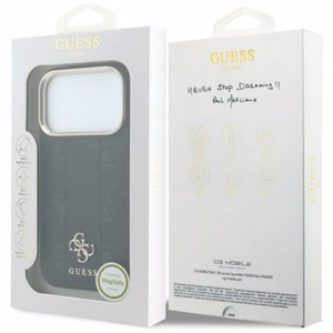 Maciņš IPHONE 18 Pro/17 Pro saderīgs ar MagSafe (Stripe Peony 4G Logo) (krāsa: melna)