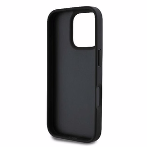 Guess Ādas 4G Trīsstūra Strass Magnētiskais apvalks iPhone 16 Pro Max - melns