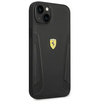 Viedtālruņa apvalks Ferrari FEHCP14MRBUK iPhone 14 Plus 6.7 melns ādas uzspiedums uz sāniem