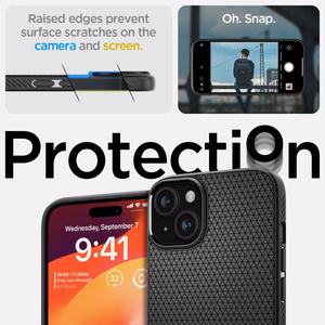 Spigen Liquid Air viedtālruņa apvalks iPhone 15 Plus - matēts melns