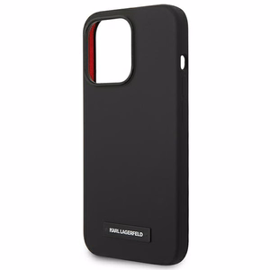 Karl Lagerfeld KLHMP14LSLMP1K iPhone 14 Pro 6,1" cietais apvalks melns / melns Silikona Plāksnīte Magsafe
