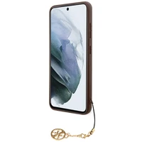 Guess 4G Charms Collection viedtālruņa apvalks Samsung Galaxy A35 - brūns