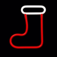 Neon LED CHRISTMAS SOCK balts sarkans FLNE23 Forever Light