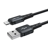 Acefast MFI USB - Lightning kabelis 1.8m, 2.4A melns (C4-02 A melns)