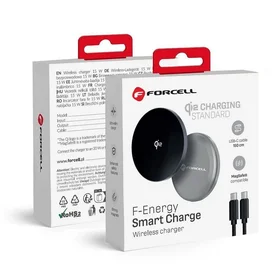 FORCELL F-ENERGY Smart Charge Qi2 15W bezvadu lādētājs ar 150cm noņemamu kabeli saderīgs ar MagSafe sudraba