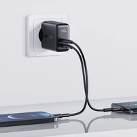 Acefast lādētājs 2x USB Type C 40W, PPS, PD, QC 3.0, AFC, FCP melns (A9 melns)
