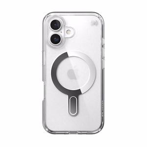 Speck Presidio Perfect-Clear vāciņš ar MagSafe un ClickLock iPhone 16 tālrunim, Clear/Chrome
