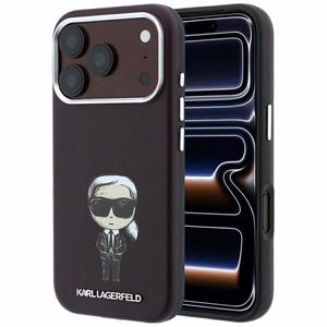 KARL LAGERFELD maciņš IPHONE 18 Pro Max/ 17 Pro Max saderīgs ar MagSafe (Smooth Ikonik Sketch) (krāsa: bordo)