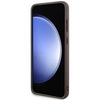 Guess 4G Collection Ādas Metāla Logotips Magnētiskais viedtālruņa apvalks Samsung Galaxy S24+ - brūns