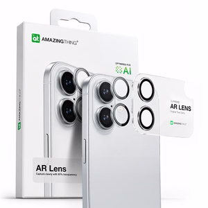AmazingThing Lens стекло для iPhone 17 с чёрной алюминиевой рамкой