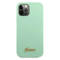 Guess GUHCP12MLSLMGGN iPhone 12/12 Pro 6.1" zaļais Metal Logo Script