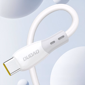 Dudao L25SC 60W USB-C - USB-C kabelis ar mīkstu silikona apvalku 2m - balts