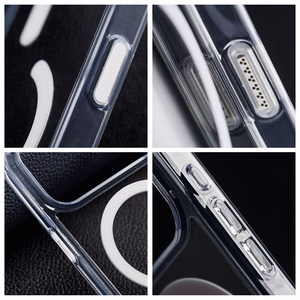 Maciņš priekš iPhone 15 PRO MAX Forcell F-Protect Clear Hybrid Premium saderīgs ar Magsafe caurspīdīgs