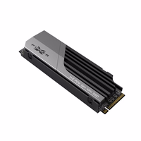 SILICON POWER PCIe Gen 4x4 XS70 Internal solid state drive SSD 1TB M.2 2280 NVMe 1.4 (SP01KGBP44XS7005) melns, pelēks