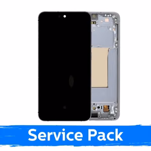 LCD displejs saderīgs Samsung S731 S25 FE ar rāmi / Balts / (Service Pack)