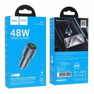 Car charger Hoco USB A + USB C PD QC3.0 48W Z60 black
