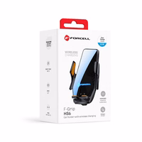 Forcell F-GRIP HS6 automašīnas turētājs ar bezvadu lādētāju, stiprināms pie stikla un gaisa ventilācijas režģa, melns