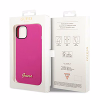 Guess GUHCP14SSLSMF iPhone 14 6.1 "fuksijas cietais apvalks Silikona Vintage Gold Logo