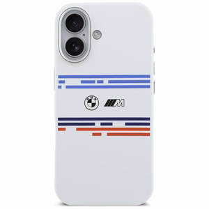 BMW M Silicon Horizontal Line MagSafe macins priekš iPhone 17 - Balts