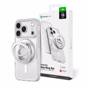 AmazingThing Titan Pro Lens Ring Set maciņš modelim iPhone 18 Pro, ar kameras aizsargu un magnētisko gredzenu, saderīgs ar MagSafe – krāsa: caurspīdīga