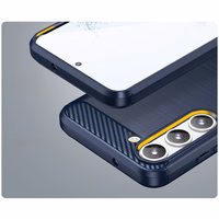 Carbon apvalks viedtālrunim Samsung Galaxy S23+ elastīgs silikona oglekļa apvalks zils