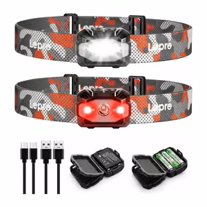 LEPRO 320023-2 USB Headlamp, 2-Pack