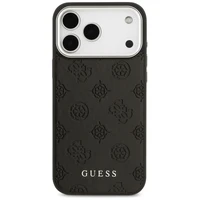 GUESS viedtālruņa apvalks IPHONE 17 Pro Max saderīgs ar Magnētisko GUHMP17XPSPOSSSK (PU W/ Peony Hot Stamp Script) melna