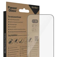 PanzerGlass Ultra-Wide Fit antibakteriālais rūdītais stikls ar pozicionētāju iPhone 14 Pro viedtālrunim