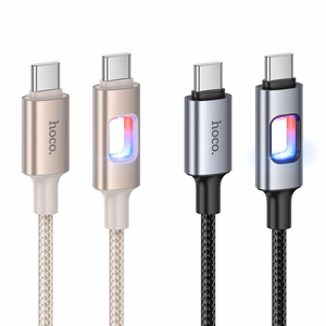 LED Kabelis USB C to USB C Hoco 3A 60W 1,2 m U144 melns