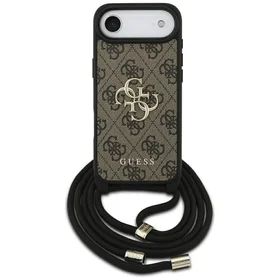 Guess 4G Big Logo Cord Stap soma pāri plecam viedtālrunim iPhone 17 Air - brūns