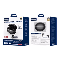 JELLICO bezvadu austiņas (ANC+ENC) TWS28 Melns