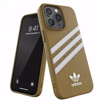 Adidas OR veidots viedtālruņa apvalks PU iPhone 13 Pro / iPhone 13 – bēšs un zelta