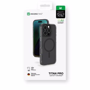 AmazingThing Titan Pro Mag viedtālruņa apvalks ar magnētisko gredzenu iPhone 16 Pro Max - melns
