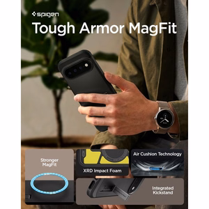 Spigen Tough Armor Mag MagSafe maciņš, paredzēts Google Pixel 11 Pro XL, melns