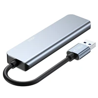 HUB Tech-Protect V0 5in1 USB-A - USB-A 3.0 / 3x USB-A 2.0 / USB-C - pelēks