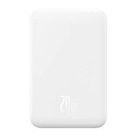 Magnētiskā mini zibspuldze Baseus 5000mAh, USB-C 20W (balta)