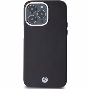 BMW Signature Wrapped Metal Magnētiskais viedtālruņa apvalks iPhone 15 Pro Max - melns