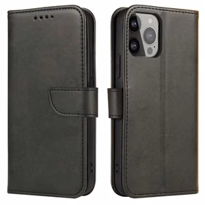 Magnet Case viedtālruņa apvalks Xiaomi Poco C40 ar atveramu vāciņu, maku un statīvu, melns
