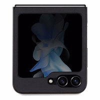 BMW ādas Hot Stamp viedtālruņa apvalks Samsung Galaxy Z Flip 5 - melns