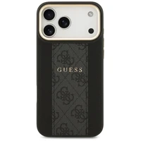 Guess 4G Stripe Magnētiskais viedtālruņa apvalks iPhone 17 Pro Max - melna