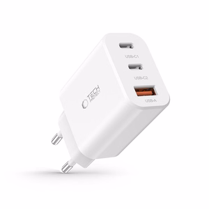 Tech-Protect NC30W зарядное устройство 2x USB-C PD 30W USB-A QC 3.0 - белый
