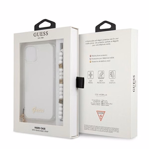 Guess GUHCP13SKPSWH iPhone 13 mini 5.4" Caurspīdīgs cietais apvalks Baltais Pērle