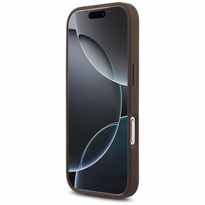 Guess 4G Strap Triangle Logo Magnētiskais viedtālruņa apvalks iPhone 17 Pro - brūna