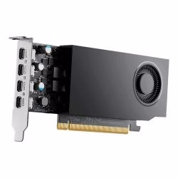 PNY NVIDIA A1000 – profesionāla videokarte, 8 GB GDDR6, 128-bit, PCIe 4.0 ×8, single-slot, 4× Mini DisplayPort 1.4a, 50 W, low-profile bracket, maza kaste