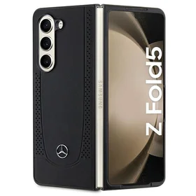 Mercedes ādas urbānais viedtālruņa apvalks Samsung Galaxy Z Fold 5 - melns