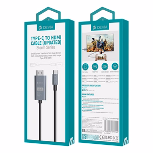 Devia kabelis Storm EC084 USB-C - HDMI 4K 60 Hz 2,0 m melns