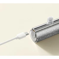 VEGER portatīvais lādētājs 5000 mAh ar iebūvētu savienotāju Lightning PD QC3.0 2,4A 12W PlugOn (W0573P) sudraba