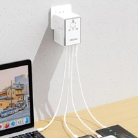 Dudao A65Pro 65W ceļojumu adapteris EU / US / JP / AUS / UK 2x USB-C 2x USB-A - balts