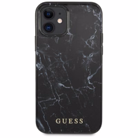 Guess Marble viedtālruņa apvalks iPhone 12 mini - melns