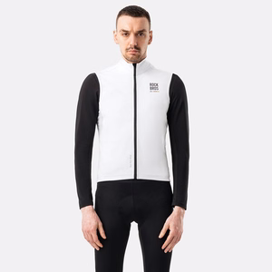 Rockbros TLMJ002 ROAD TO SKY siltināta vēja necaurlaidīga riteņbraukšanas veste, L izmērs – balta